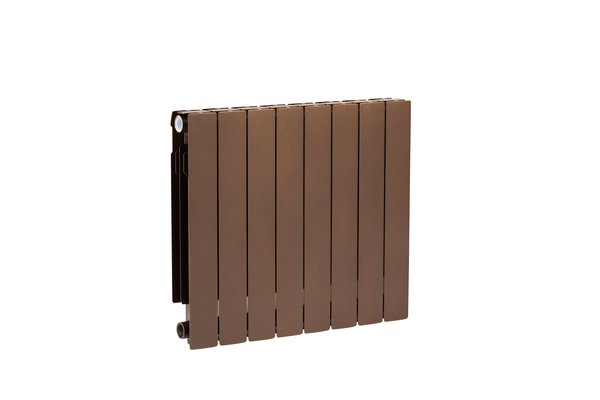 Grzejnik żeberkowy KFA Armatura ADR500/8 aluminium, podłączenie boczne 570 x 644 mm, kolor miedziany