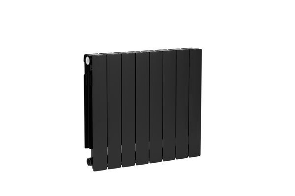 Grzejnik żeberkowy KFA Armatura ADR500/8 aluminium, podłączenie boczne 570 x 644 mm, kolor czarny