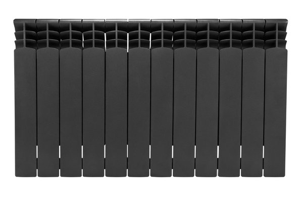 Grzejnik żeberkowy KFA Armatura G500F/12 aluminium, podłączenie boczne 572 x 966 mm, kolor grafit (RAL 9007), moc 1692 W