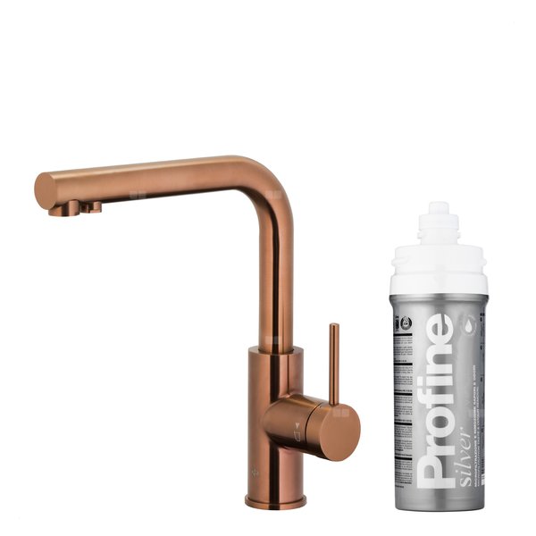 DUERO PURE BASIC Bateria kuchenna z funkcją filtracji wody, Brushed rose gold + Zestaw filtrujący PROFINE Silver S