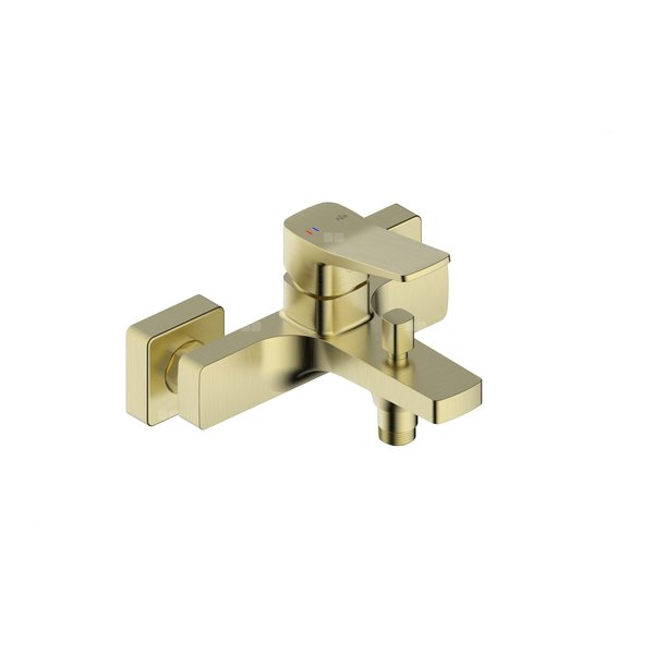 Bateria Malaga, wannowa, ścienna, PVD brushed light gold