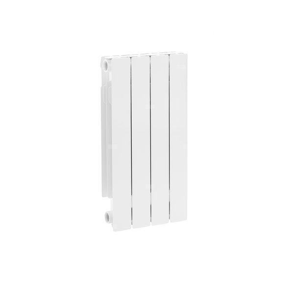 Grzejnik żeberkowy KFA Armatura ADR600/4 aluminium, podłączenie boczne 670 x 322 mm, kolor biały