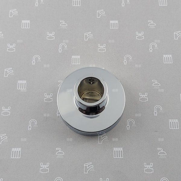 Uchwyt rury z rozetą do deszczowni MOZA, LOGO CHROM