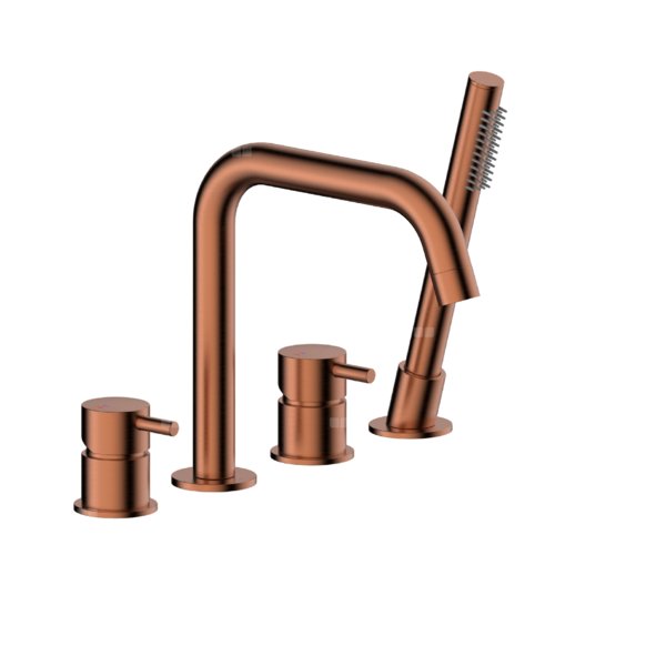 MOZA BRUSHED ROSE GOLD bateria wannowa 4-otworowa