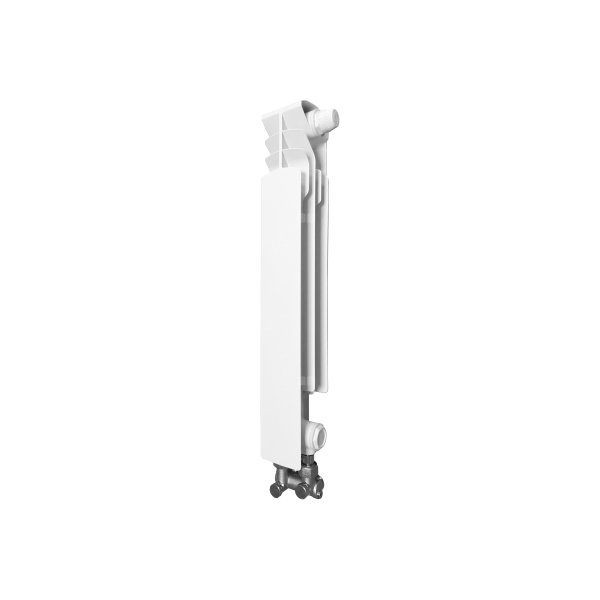 Grzejnik żeberkowy KFA Armatura G500F/D/1 aluminium, podłączenie dolne, prawe, kątowe 572 x 80 mm, kolor grafit (RAL 9007), moc 141 W