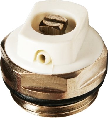 Odpowietrznik mechaniczny, wkrętny 1/2'' KFA Armatura, stal nierdzewna, kolor biały do grzejników