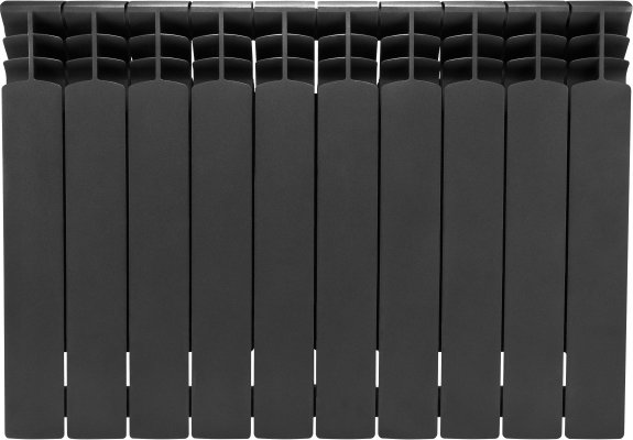 Grzejnik żeberkowy KFA Armatura G500F aluminium, podłączenie boczne 572 x 805 mm, kolor grafit (RAL 9007)