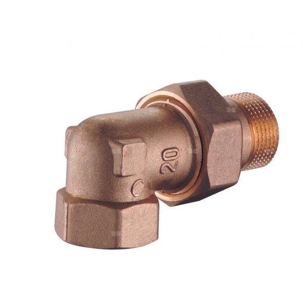 Złączka grzejnikowa kolankowa, mosiężna (śrubunek) 1"