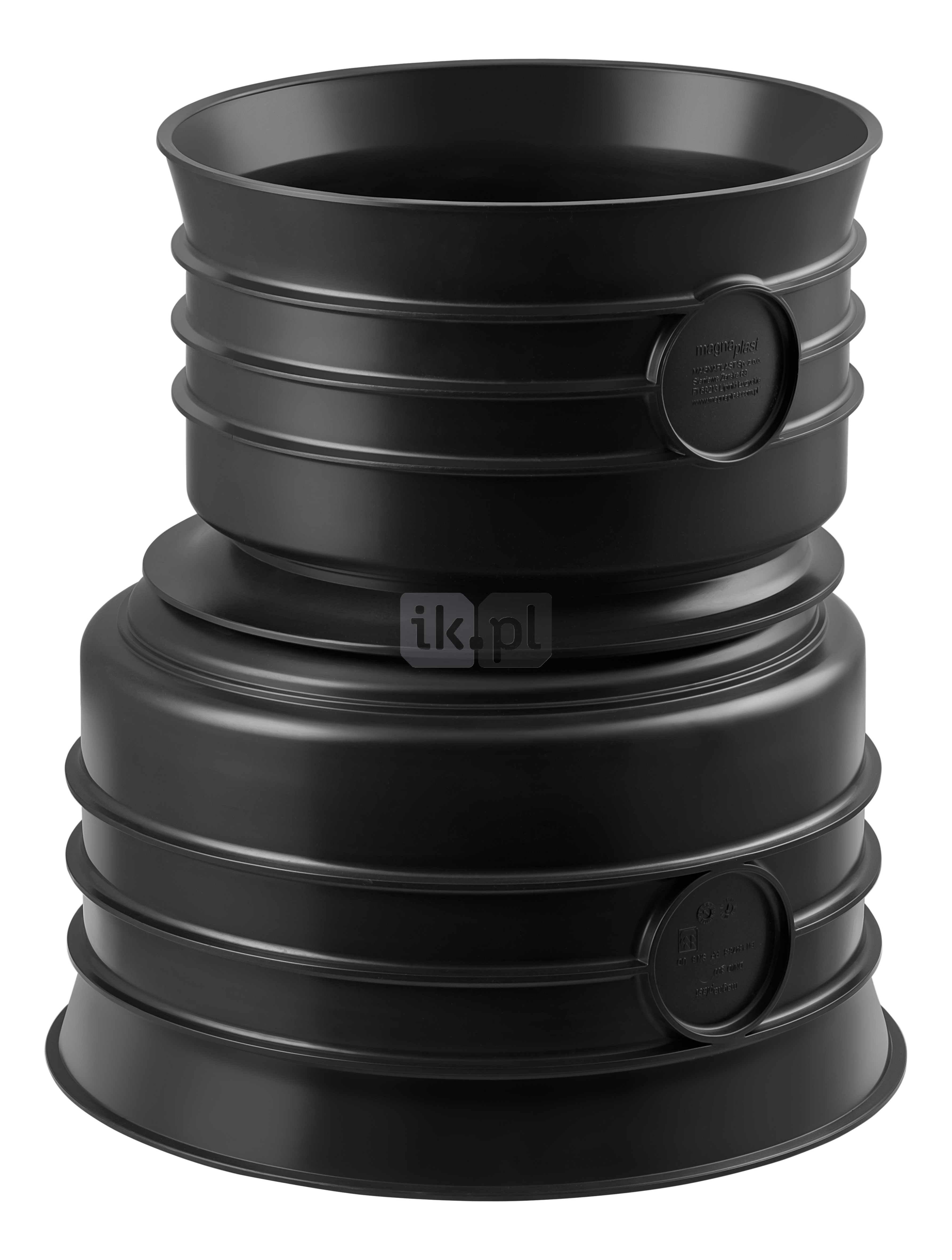 Złącze MAGNAPLAST MAGNACOR MCR redukcja, PP (czarny), DN 300 x DN 250 (ww x wz), do kanalizacji