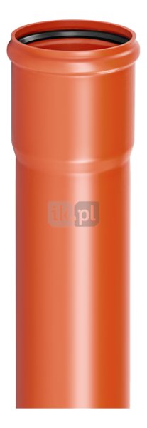 Rura kanalizacyjna zewnętrzna pvc-u MAGNAPLAST KGEL 250 x 3000 x 7.3 z kielichem wydłużonym lita pomarańczowa, klasa SN 8