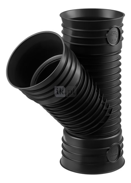 Trójnik MAGNAPLAST MAGNACOR MCEA 45' PP DN 200 (ww x ww x wz), kolor czarny
