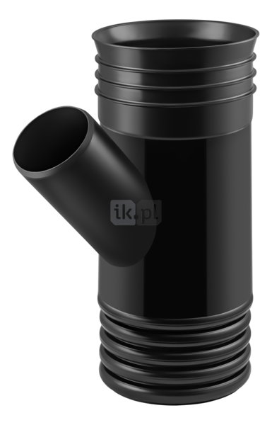 Trójnik MAGNAPLAST MAGNACOR MCEA 45' PP DN 250 x DN 200 x DN 250 (ww x ww x wz), kolor czarny
