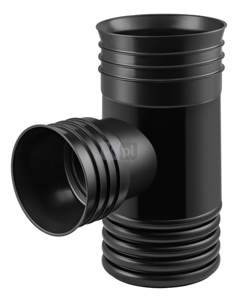 Trójnik MAGNAPLAST MAGNACOR MCEA 90' PP DN 250 x DN 200 x DN 250 (ww x ww x wz), kolor czarny