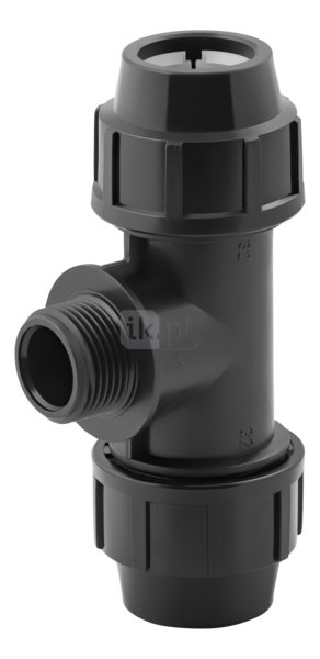 Trójnik skręcany z gwintem zewnętrznym do rur PE PN16 40 mm x 1 1/2