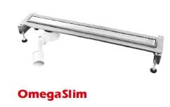 Odpływ liniowy 800mm OMEGAslim, stal szczotkowana + syfon HC26-58WH-65