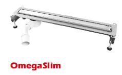 Odpływ liniowy 700mm OMEGAslim, stal szczotkowana + syfon HC26-58WH-65