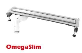 Odpływ liniowy 1200mm OMEGAslim, stal szczotkowana + syfon HC26-58WH-66