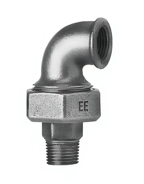 Śrubunek kątowy 90' ODLEWNIA ZAWIERCIE UA2/11oru/97oru żeliwo (ocynk) 1 1/2'' (GW x GZ), z uszczelką