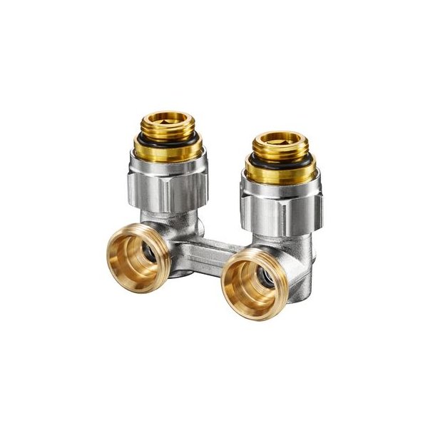 Multiflex F, ZB-podwójne przyłącze z odcięciem, 1/2GZx3/4GZ, mosiądz, niklowane