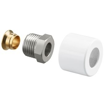 Złączka zaciskowa do rur miedzianych 1/2 x 15 mm, biała