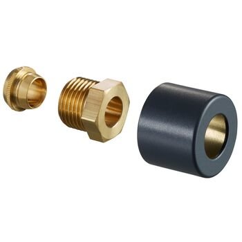 Złączka zaciskowa do rur miedzianych 1/2 x 15 mm, antracytowa