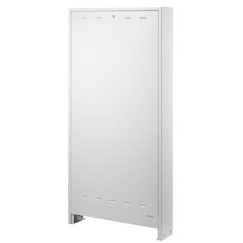 Szafka natynkowa do węzła Regudis, wersja wydłużona, biała, szer. 700 x wys. 1440…1565 x gł. 160 mm