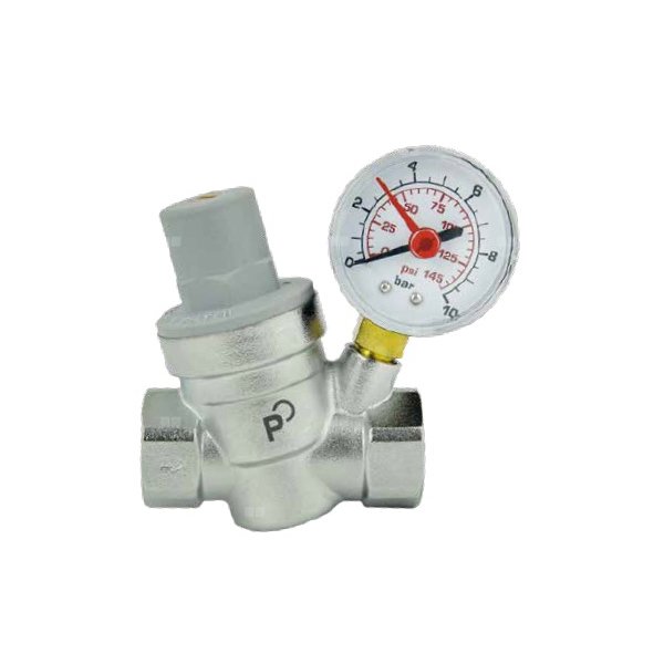 Zawór redukcyjny ciśnienia wody z ciśnieniomierzem PHA-RCM 1/2'' DN 15 PN 10 Tmax 80'C