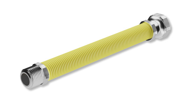Wąż do gazu PROFITOR EMIPIU ze złączem gwintowanym 3/4'' GZ x GW 290- 520 mm, oplot: Tworzywo sztuczne