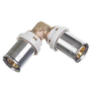 Kolano mosiężne zaprasowywane 16x2,0-16x2,0