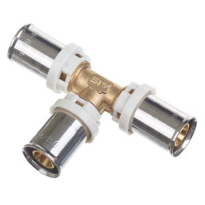 Trójnik mosiężny zaprasowywany 16x2,0-16x2,0-16x2,0