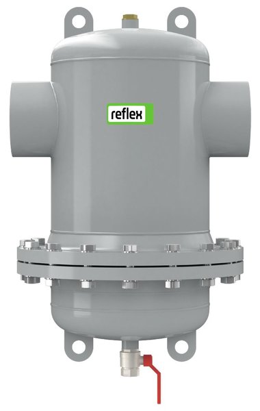 Separator mikropęcherzy REFLEX D 88.9 R, 10 bar / 110'C, z kołnierzem rewizyjnym, kolor: szary
