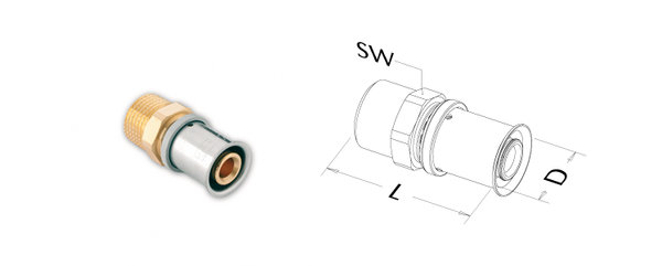 Nypel przejściowy 63 mm x 2"GZ
