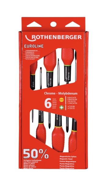 Zestaw wkrętaków EUROLINE (płaski 3,5 -4 -5,5 -6,5 -PZ1 -PZ2)