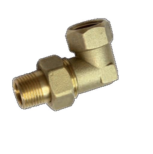 Śrubunek 90' RUMET fibra mosiądz 3/4'' x 3/4'' (GW x GZ), z uszczelką