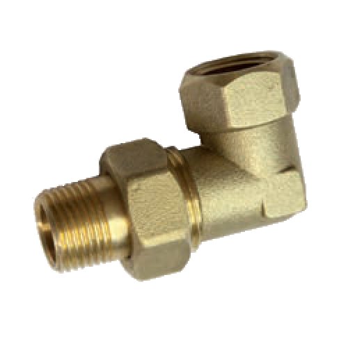 Śrubunek 90' RUMET o-ring mosiądz 1'' x 1'' (GW x GZ)