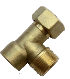 Śrubunek nakrętny 90° RUMET Mosiądz R 1'' x 1'' x 1/2''