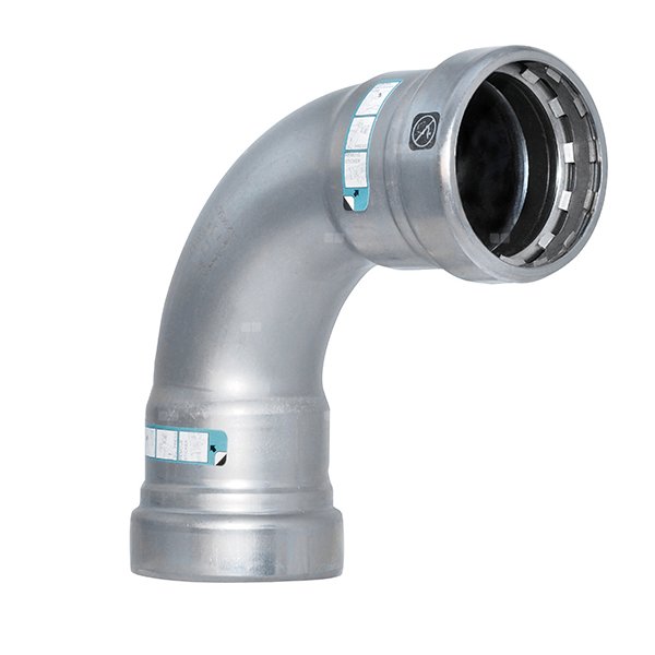 Łuk 90' SANHA Heavy Steel Press, stal (cynk/nikiel), 1 1/2'' (zw x zw)