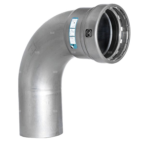 Łuk 90' SANHA Heavy Steel Press, stal (cynk/nikiel), 1 1/2'' (zw x GW)