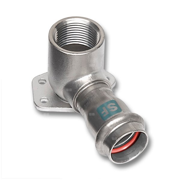 Kolano 90' SANHA NiroSan SF, stal nierdzewna, 18 mm x 1 1/2'' (zw x GW)