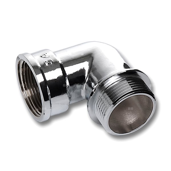 Kolano 90' SANHA 613, mosiądz (chromowanie) (chrom), 1 1/4'' (GW x GZ)