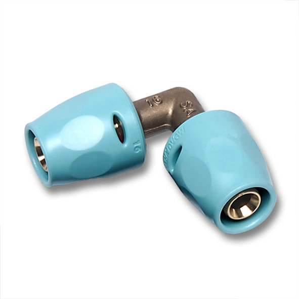 Kolano 90' SANHA 3fit Push Dwuczęściowy, Cu, 16 mm (ww x ww)