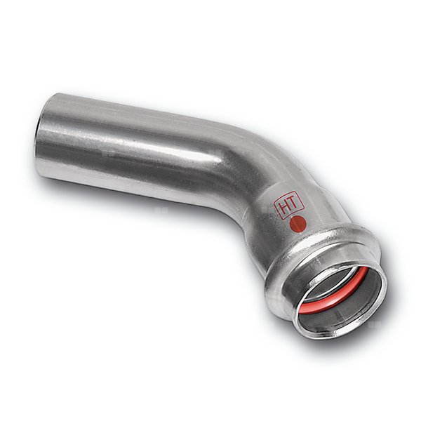 Łuk 45' SANHA NiroTherm Industry nyplowy, stal nierdzewna, 108 mm (zw x zw)