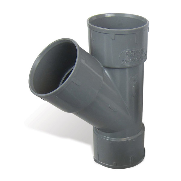Trójnik PVC 45 st. M/F fi 50 mm