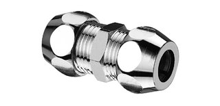 Złącze proste podwójne 3/8"x3/8", 8 mm, chrom, 2x zacisk