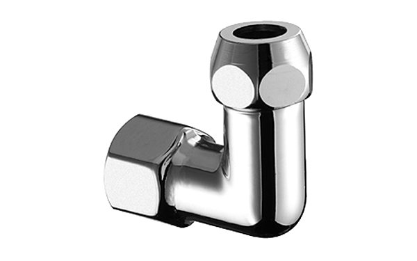 Złącze kątowe z gwintem wewnętrznym 3/8"x3/8" 10 mm, chrom