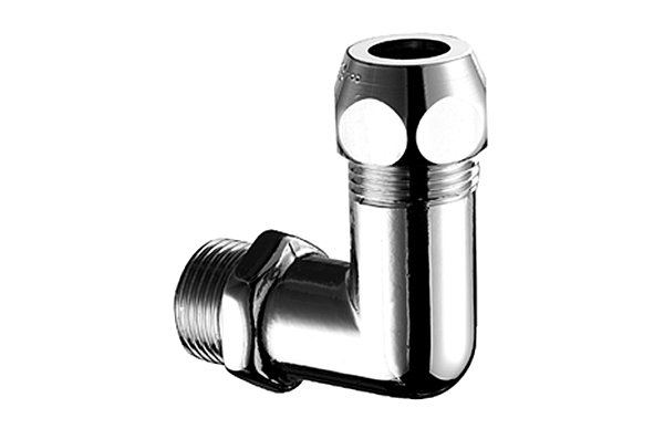Złącze kątowe z gwintem zewnętrznym 3/8"x3/8" 10 mm, chrom