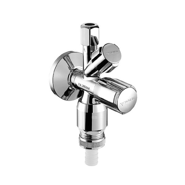 Kombinowany zawór kątowy 1/2'' chrom z pokrętłem Comfort, z bsz, asag