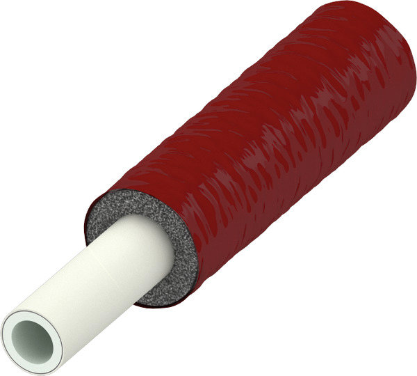 Rura PE-Xc/AL/PE-RT II TECE flex 16 mm x 2.75 mm kolor biały izolacja: PE 6 mm, izolacja kolor czerwony - kręgi 75 m wielowarstwowa gładka