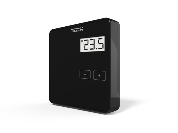 Bezprzewodowy regulator pokojowy dwustanowy czarny większy ekran, model T-2.2