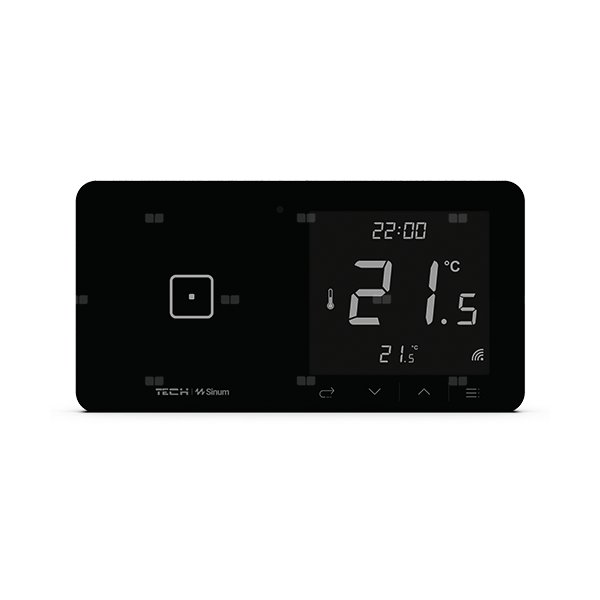 Regulator pokojowy + włącznik jednopolowy WSR-01L - LEWA, komunikacja bezprzewodowa TECH WTP, kolor Czarny